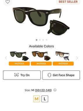 NEW Ray-Ban Black Foldable Sunglasses Black